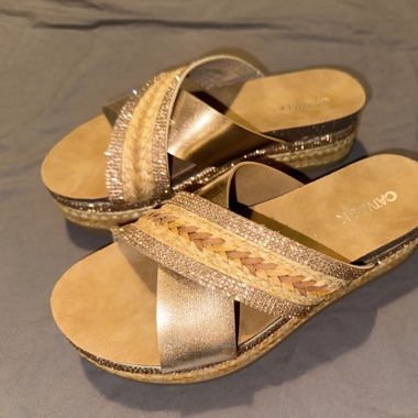 Sandalen - gold/glitzer