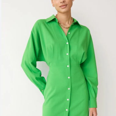 Mini robe-chemise verte