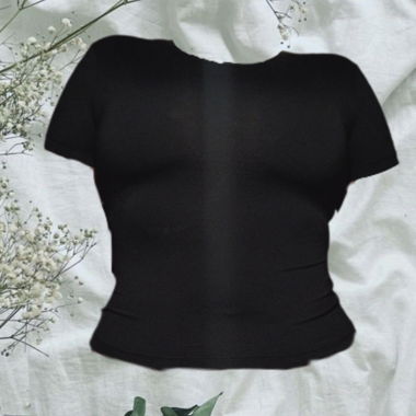 T-shirt noir, synthétique