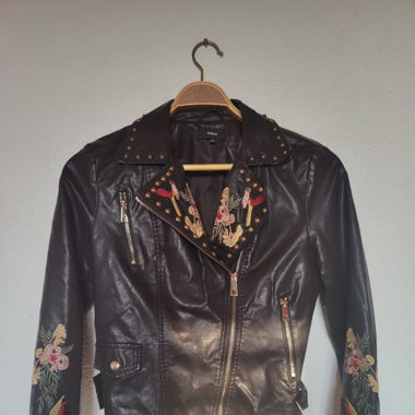Lederjacke mit Muster