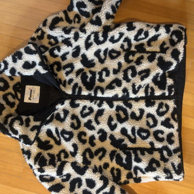 Giacca in pile leopard