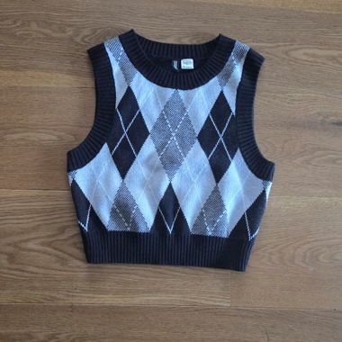 Gilet in maglia a quadri