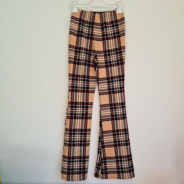 SHEIN Flared Checked Pants
