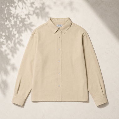Camicia di lino beige