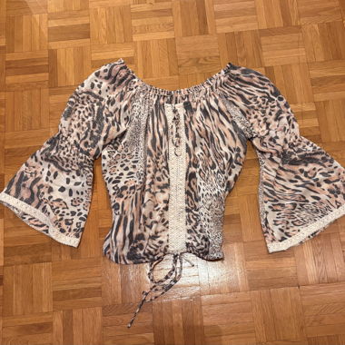 Leoprint Sommerbluse 40/42 Viskose 
