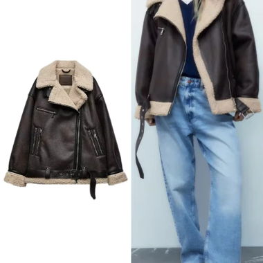ZARA shearling-look jacket