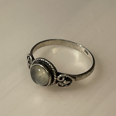 Silver ring with stone