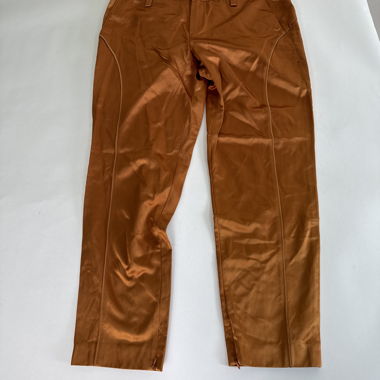 Orange satin trousers