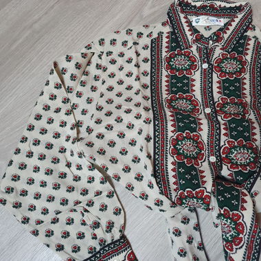 Chemise imprimée vintage 100% laine