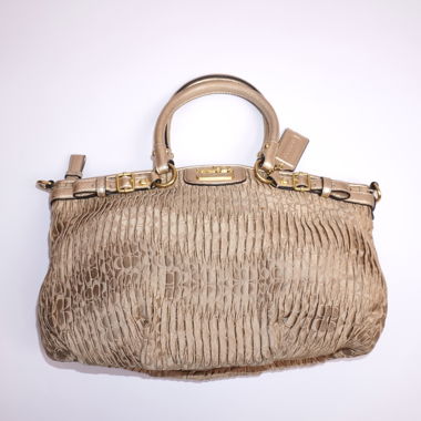 Coach monogram pleated purse
