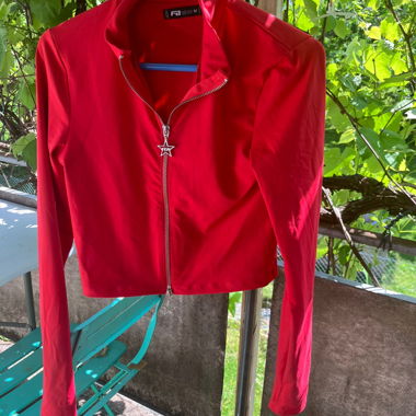 Giacca rossa con zip