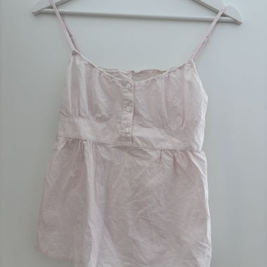 Haut baby-doll en coton rose bébé