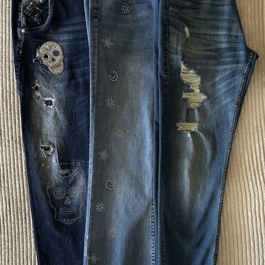Mix and Match More Strass  Lot de 3 jeans slim 