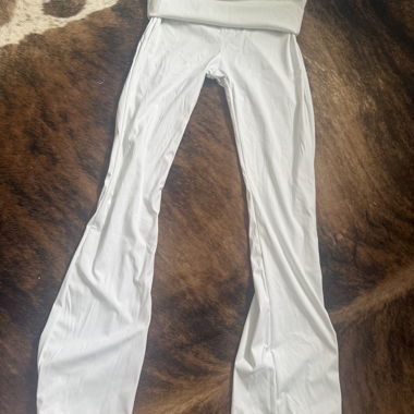 Leggings bianchi a zampa