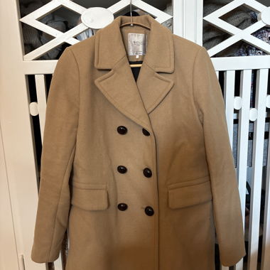 Camel Double-Breasted Coat