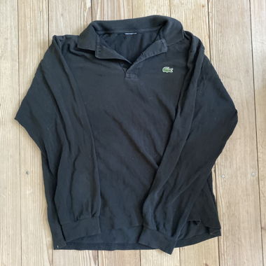 Polo Lacoste Noir manches longues