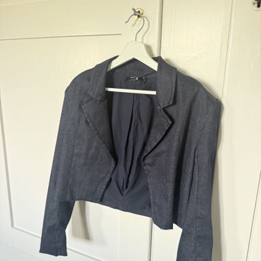 Blazer court premium en denim