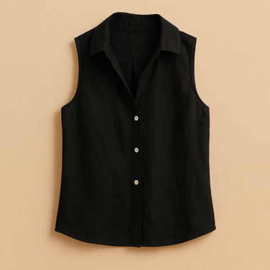 Leinen Bluse schwarz