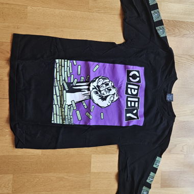 Obey schwarzes Graphic Longsleeve-Top