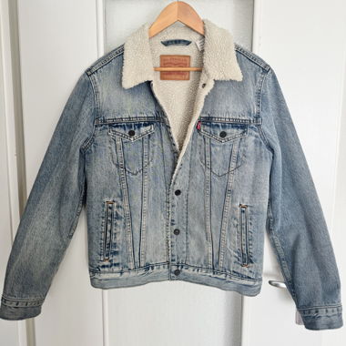 Men blue washed denim wool jacket Levi’s 