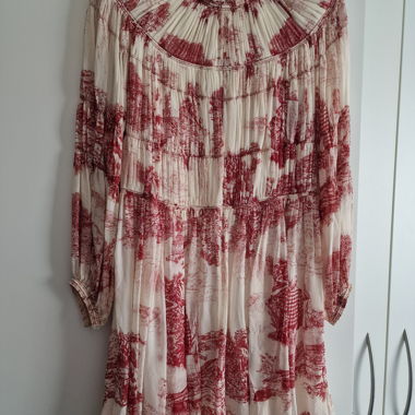 Abito in seta Chloé con stampa Toile-de-Jouy