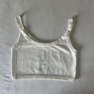 Crop top coste bianco