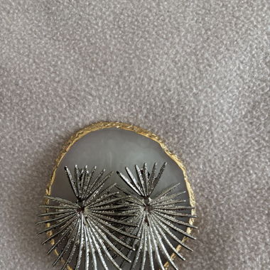 Statement silver ones earrings