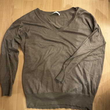 Pull ZARA brun en V