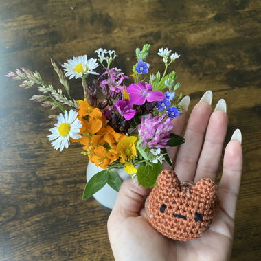 crochet cat key chain