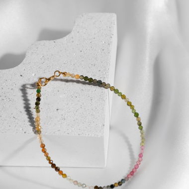 Wassermelonen Turmalin Edelstein Armband