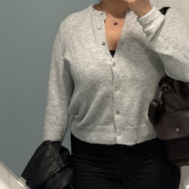 Cardigan en maille gris
