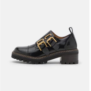 Scarpe See by Chloé in pelle nera con fibbie