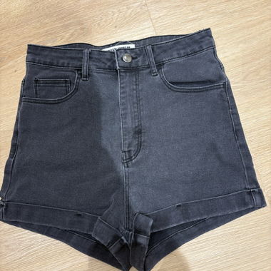 Denim shorts, dark grey
