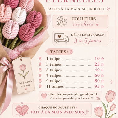 Bouquet di tulipani all'uncinetto