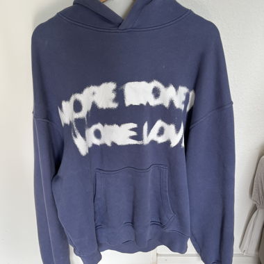 Blauer Hoodie „MORE MONEY MORE LOVE“