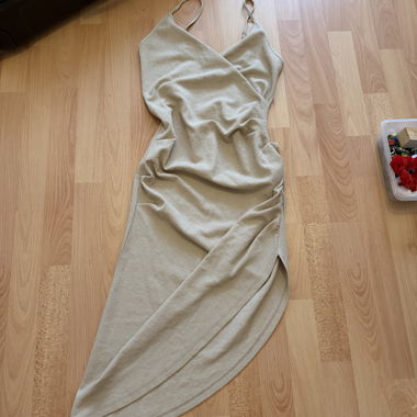 Robe portefeuille beige H&M