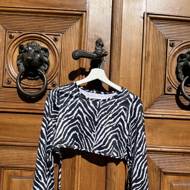 Zebra top with open back