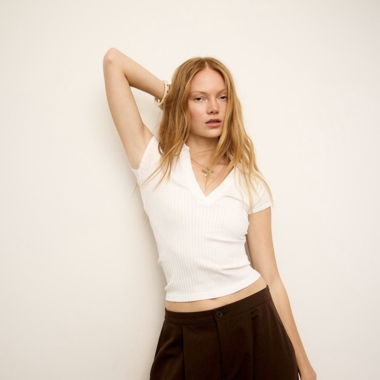Top blanc stradivarius 