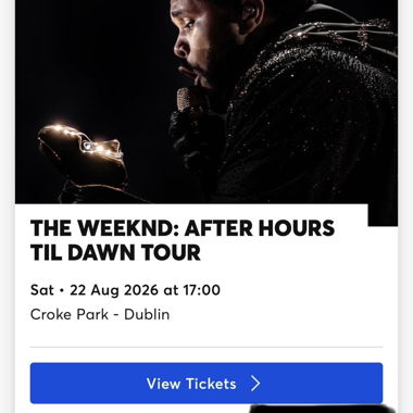 2 biglietti per il concerto di The Weeknd a Dublino