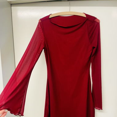 Beaurdeauxrotes Mesh-Kleid