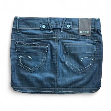 Jupe mini en denim G-Star, taille 29, lavé foncé, Y2K