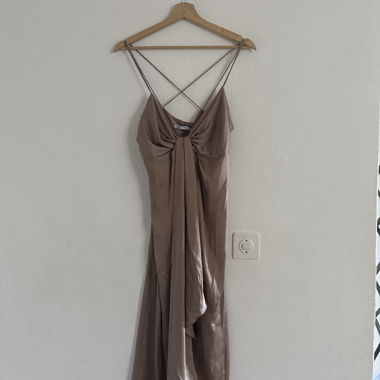 Beige Satin Negligee Dress