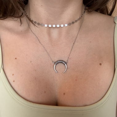 silver horn necklace