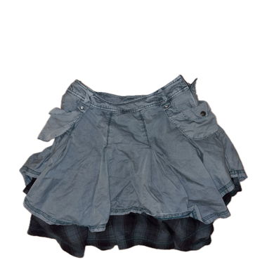 asymmetrical vintage denim skirt
