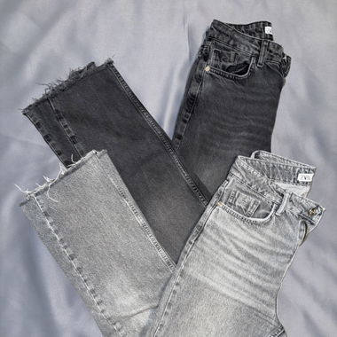 Zara Jeans grau und schwarz