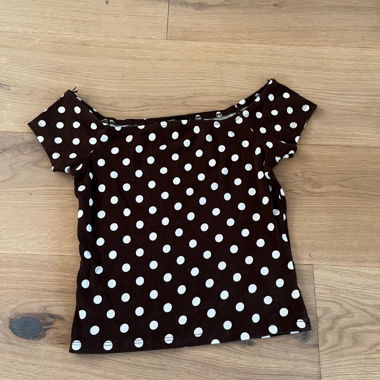 Dark Brown Polka Dot Top