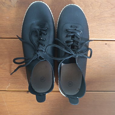 Black Lace-Up Sneakers Size 36