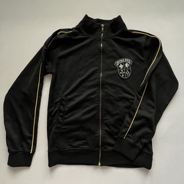 Y2K Black Track Jacket with Gold & Silver Details