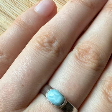 925 Silber Ring mit Larimar