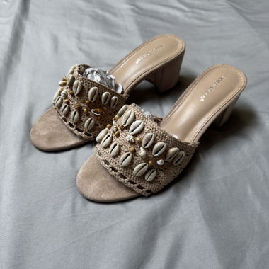 Embellished heeled mules